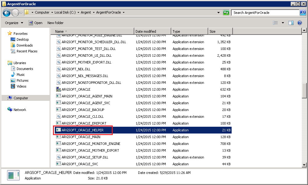 Check Oracle Helper Processes Argent Help